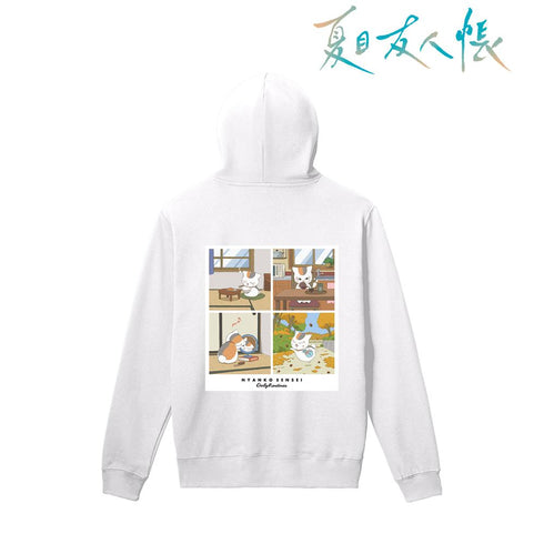 『夏目友人帳』描き下ろし 8時から11時のニャンコ先生 ニャンコ先生の1日ver. バックプリントパーカーレディース【202602再販】