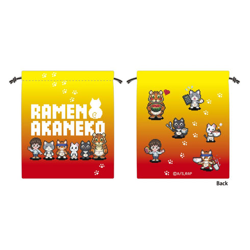 『ラーメン赤猫』ドット絵イラスト 巾着