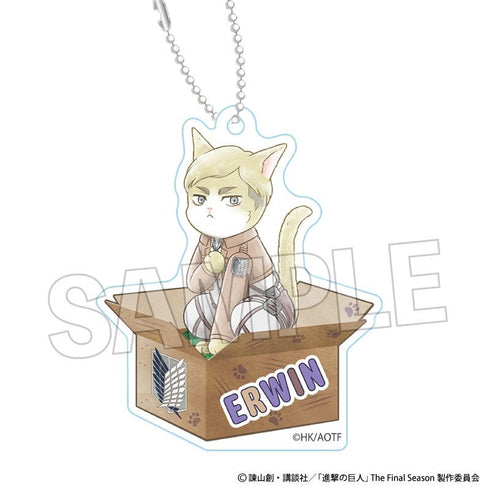 『進撃の巨人』調査兵にゃん おなまえキーホルダー エルヴィン