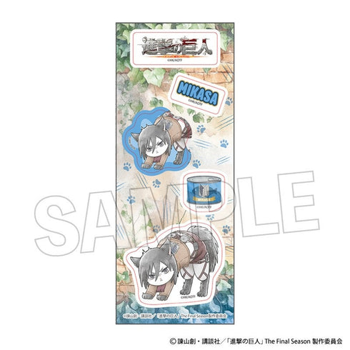 『進撃の巨人』調査兵にゃん ステッカー ミカサ