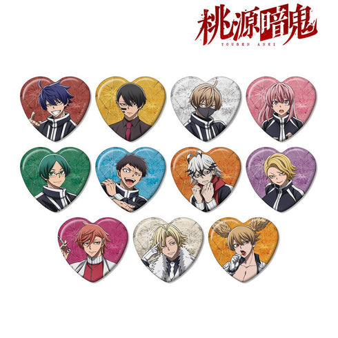 『桃源暗鬼』トレーディングハート型缶バッジ(単位/BOX)