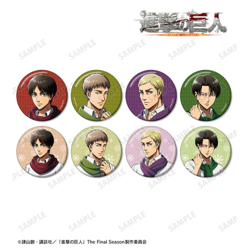 『進撃の巨人』描き下ろし マフラー着用ver. トレーディンググリッター缶バッジ(単位/BOX)