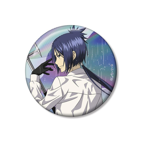 『家庭教師ヒットマンREBORN!』描き下ろし 六道 骸(10年後) 戦う背中×雨ver. 75mmオーロラ缶バッジ