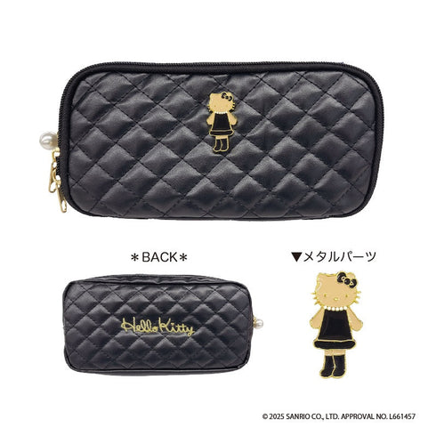 『ハローキティ』キルティングポーチ ブラック