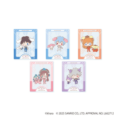 『エヴァンゲリオン×サンリオキャラクターズ』アクリルカード01/コンプリートセット(全5種)(コラボイラスト)