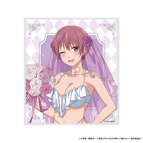 『黒岩メダカに私の可愛いが通じない』ミニ色紙 難波朋 水着ウエディングver