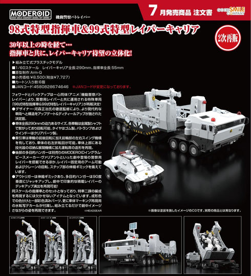 『機動警察パトレイバー』MODEROID 98式特型指揮車&99式特型レイバーキャリア【202602再販】
