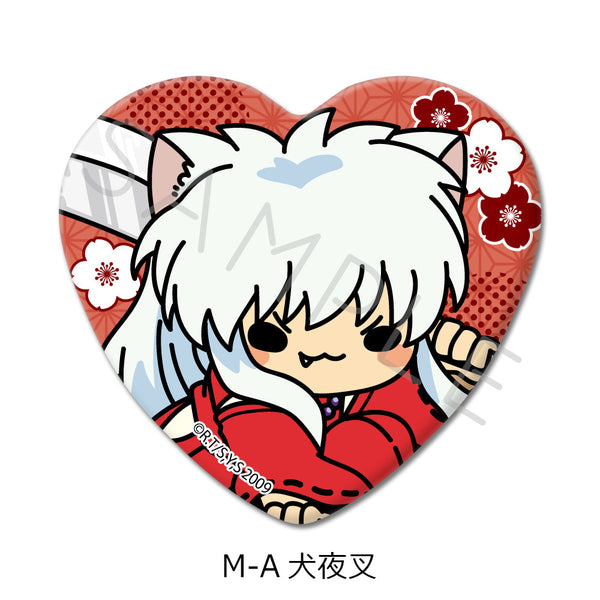 『犬夜叉』ハート型缶バッジ M-A 犬夜叉