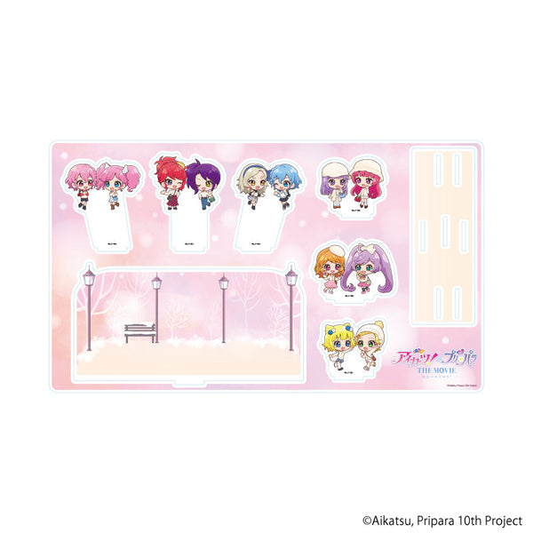 『アイカツ!×プリパラ THE MOVIE -出会いのキセキ!-』プレミアム アクリルジオラマプレート03/集合デザイン(ミニキャライラスト)