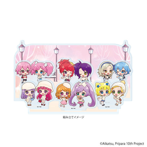 『アイカツ!×プリパラ THE MOVIE -出会いのキセキ!-』プレミアム アクリルジオラマプレート03/集合デザイン(ミニキャライラスト)