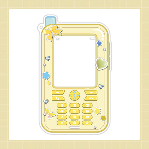 『推し活グッズ』アクリルカードホルダー(ガラケー) 7 イエロー