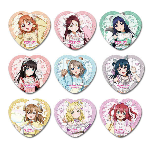 『ラブライブ!サンシャイン!!』描き下ろし トレーディングハート型缶バッジ アニマル衣装【BOX】