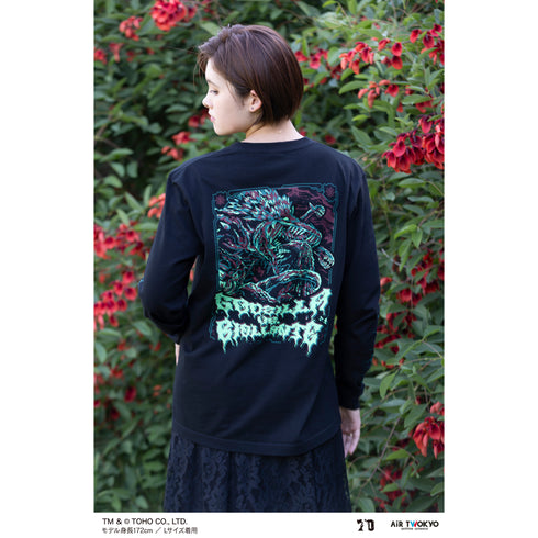 『ゴジラ』ゴジラ 70 周年記念 平成・VS シリーズ キャラクターイラスト ロングスリーブ T シャツ 1(ゴジラ VS ビオランテ)