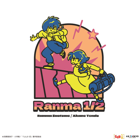 『らんま1/2』TVアニメ第2弾 ポップイラストラグランスリーブTシャツ 1(早乙女乱馬 & 天道あかね)