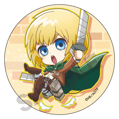 『進撃の巨人』缶バッジ アルミン・アルレルト ぴょんキャラ