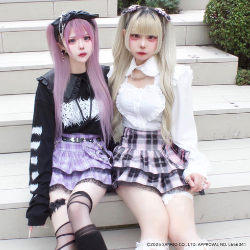 『サンリオキャラクターズ』QOOZA × マイメロディ&クロミ / Kuromi mini skirt