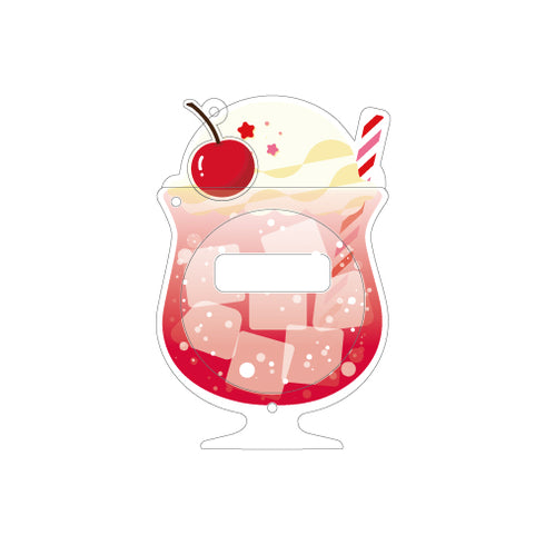 『推し活グッズ【ときメーク】』推し色クリームソーダ 缶バッジフレーム【大】_赤