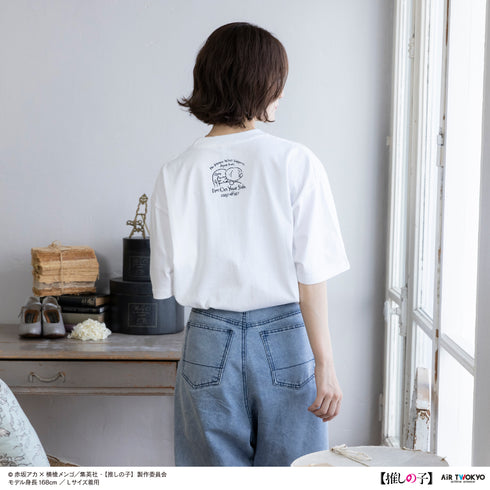 『【推しの子】』TVアニメ第2弾 モノトーンシーンイラストTシャツ 5(黒川あかね&アクア)ホワイト