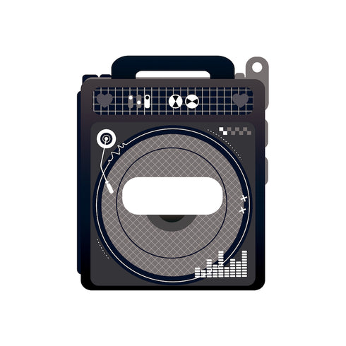 『推し活グッズ【ときメーク】』ラジカセ缶バッジフレーム_ブラック