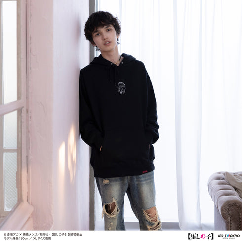 『【推しの子】』TVアニメ第2弾 モノトーンシーンイラストパーカー 4(有馬かな&アクア)ブラック