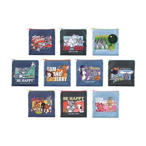 『トムとジェリー』トレーディングデニム風フラットポーチ【BOX】
