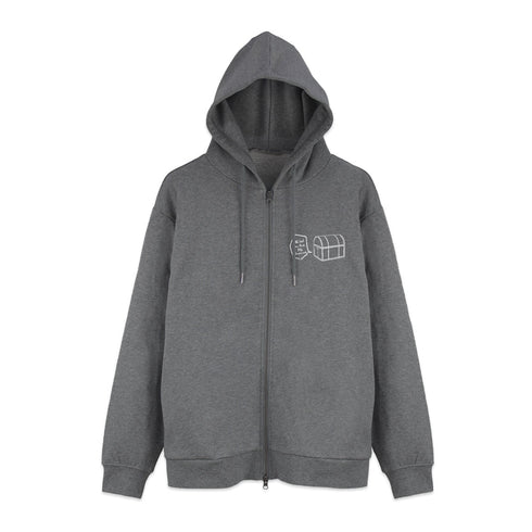 『葬送のフリーレン』ミミックに食べられるフリーレン ジップパーカー ミックスグレー L