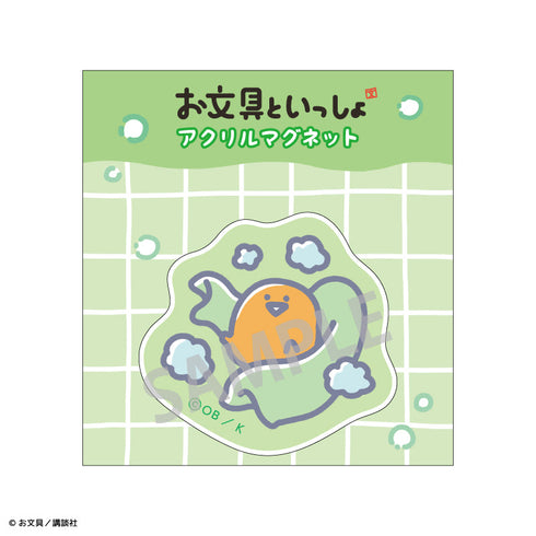 『お文具といっしょ』アクリルマグネット/ゼリーさん_バスタイム