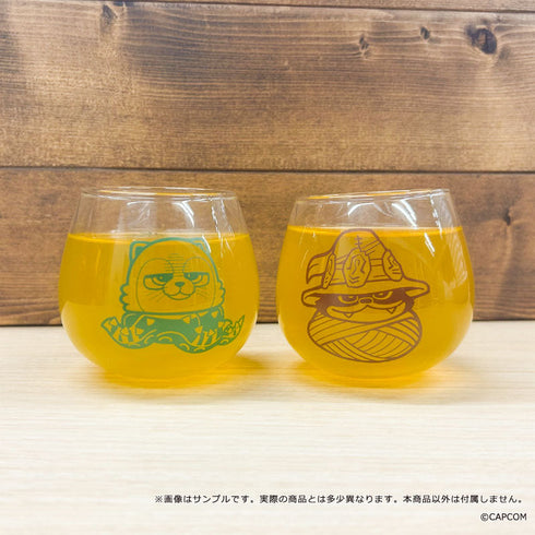 『モンスターハンターワイルズ×ぶくぶ』ゆらゆらグラス 01 オトモアイルー エグド装備