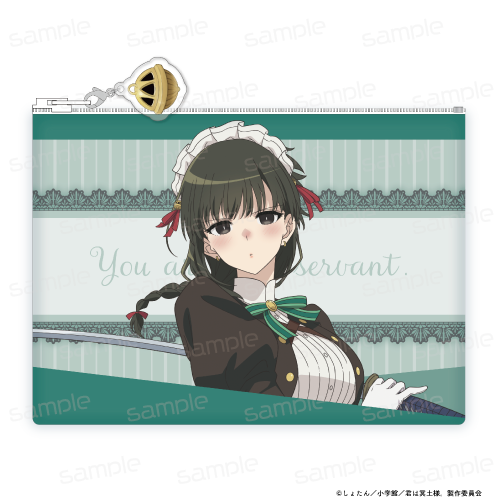 『君は冥土様。』描き下ろし 合皮フラットポーチ【雪(メイド服)】【202506再販】