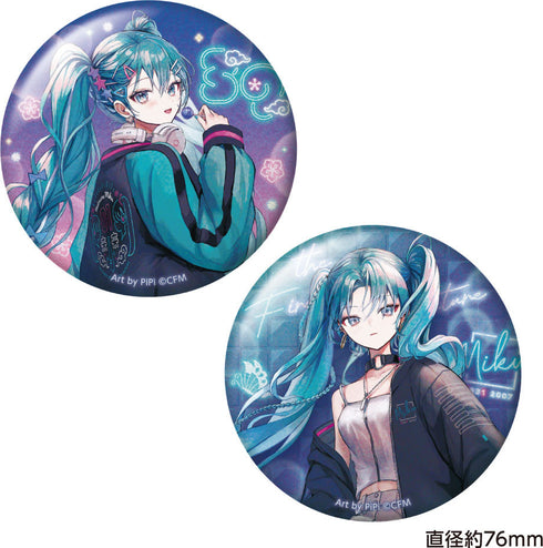 『初音ミク×SOLWA』おおきめグリッター缶バッジセット Art by PiPi