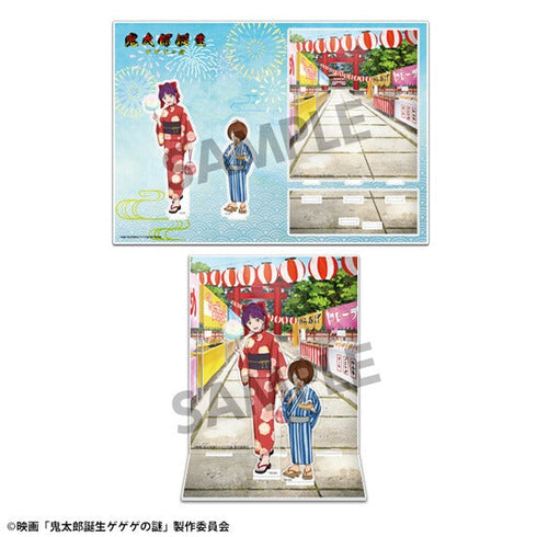 『鬼太郎誕生 ゲゲゲの謎』描き下ろしジオラマアクリルスタンド 鬼太郎&目玉おやじ&ねこ娘 お祭り ver.