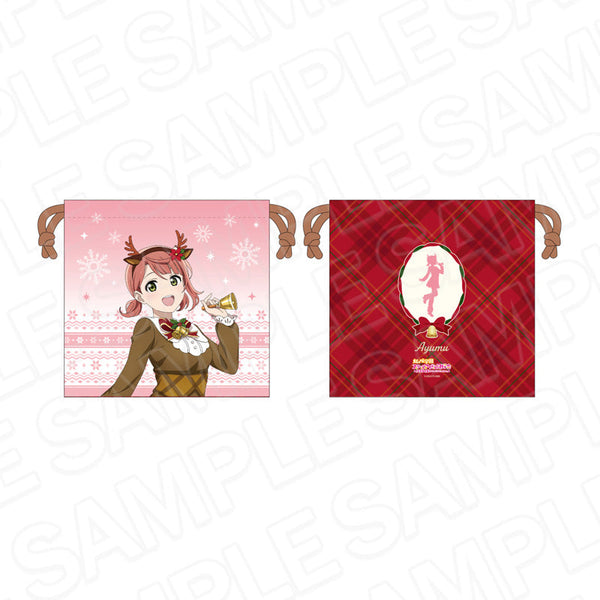 『ラブライブ!虹ヶ咲学園スクールアイドル同好会』サテン巾着 上原歩夢 トナカイ風衣装 ver.