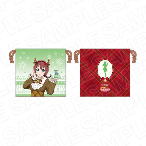 『ラブライブ!虹ヶ咲学園スクールアイドル同好会』サテン巾着 エマ・ヴェルデ トナカイ風衣装 ver.