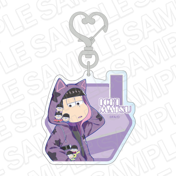 『おそ松さん』ホログラムキーホルダー 一松 ぬいと一緒 ver.