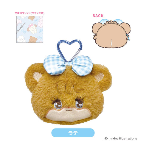『mikko illustrations(ミッコ)』ぬいぐるみポーチ ラテ