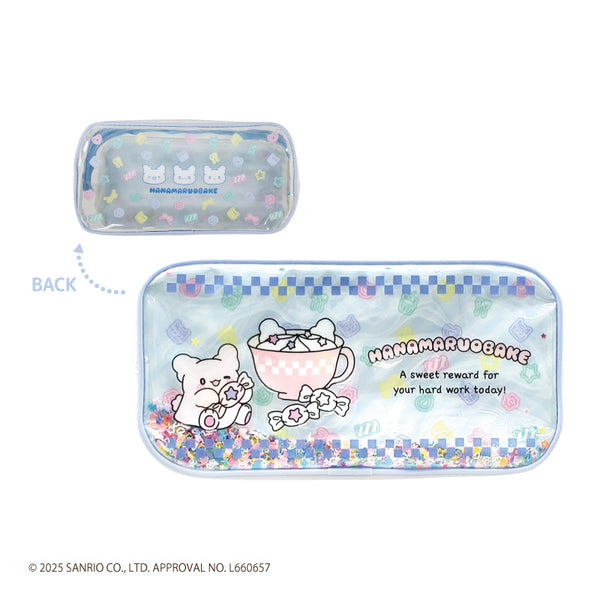 『はなまるおばけ』シャカシャカペンポーチ ブルー