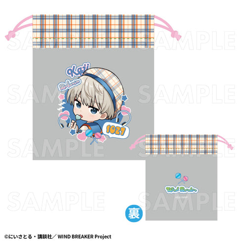 『WIND BREAKER』チェックセーラー 巾着ポーチ 梶蓮