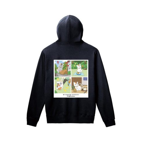 『夏目友人帳』描き下ろし 12時から15時のニャンコ先生 ニャンコ先生の1日ver. バックプリントパーカーメンズ【202602再販】