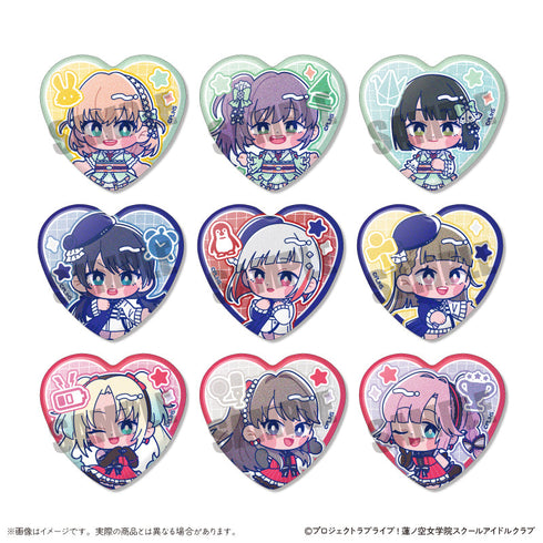 『ラブライブ!蓮ノ空女学院スクールアイドルクラブ』にゅーとろ ハート型缶バッジ【BOX】
