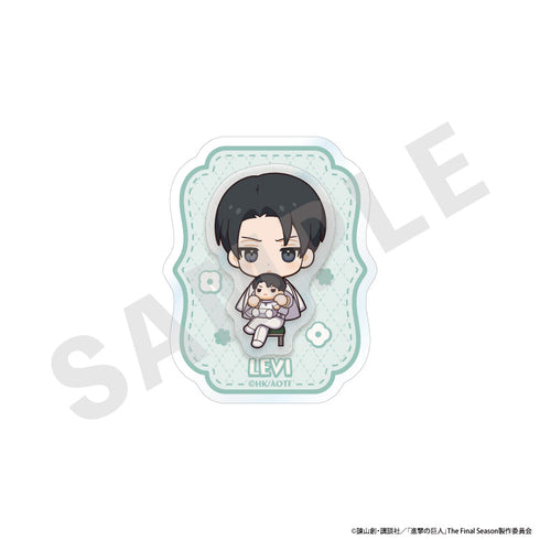 『進撃の巨人』ミニキャラホワイトコーデシリーズ 2層アクリルバッジ(リヴァイ)
