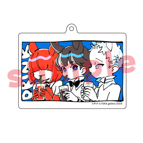 『キナコ個展』アクリルキーホルダー マルボタン B