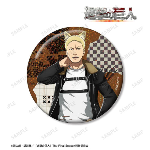 『進撃の巨人』描き下ろし ライナー 狼男ver. 75mmホログラム缶バッジ