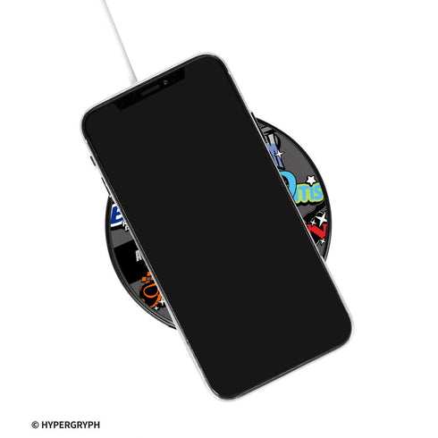 『アークナイツ【焔燼曙明/RISE FROM EMBER】』ステッカー風モチーフ サークル型Qi対応ワイヤレス充電器