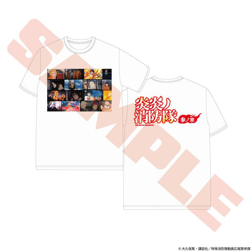『炎炎ノ消防隊 参ノ章』場面写プリントTシャツ ホワイト XXL