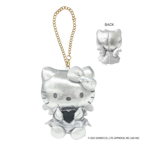 『HELLO KITTY BLACK ANGEL』ハローキティ 合皮マスコットチャーム シルバー【202510再販】