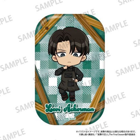 『進撃の巨人』長方形型缶バッジ リヴァイ・アッカーマン(ミニキャラ)(DIY)