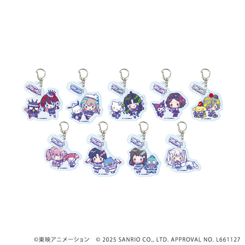 『ガールズバンドクライ×サンリオキャラクターズ』パーツ付きアクリルキーホルダー02/コンプリートセット(全9種) ミニキャラデザイン(コラボイラスト)