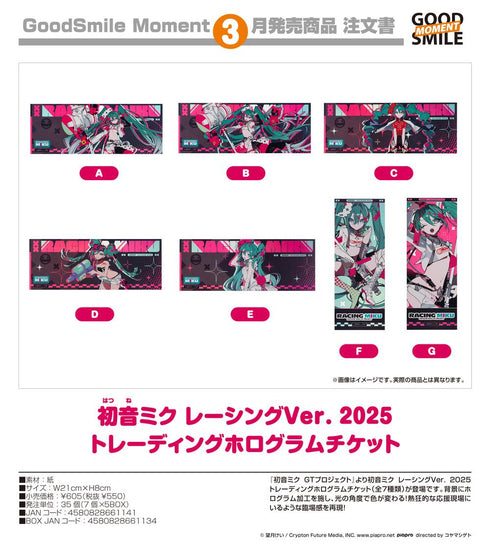 『初音ミク GTプロジェクト』初音ミク レーシングVer. 2025 トレーディングホログラムチケット【BOX】