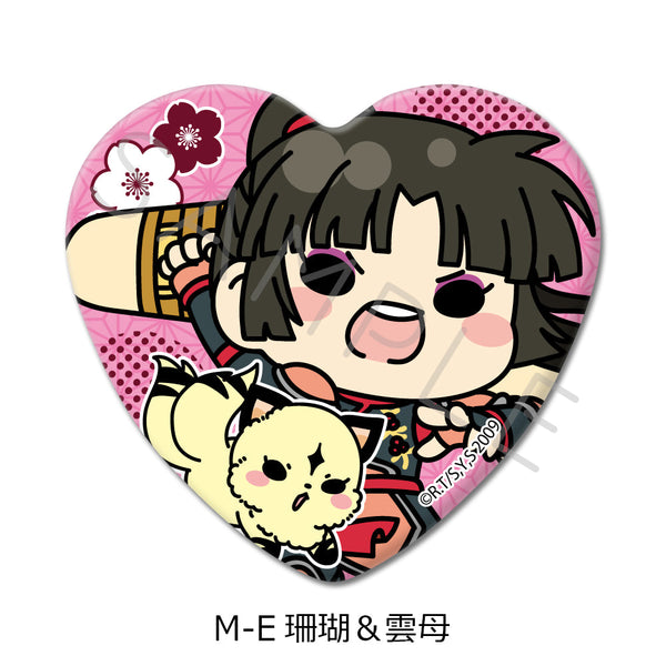 『犬夜叉』ハート型缶バッジ M-E 珊瑚&雲母