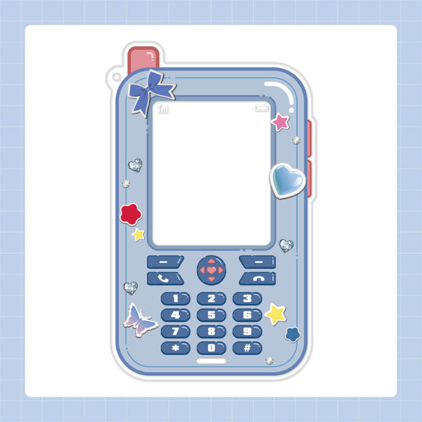 『推し活グッズ』アクリルカードホルダー(ガラケー) 4 ブルー